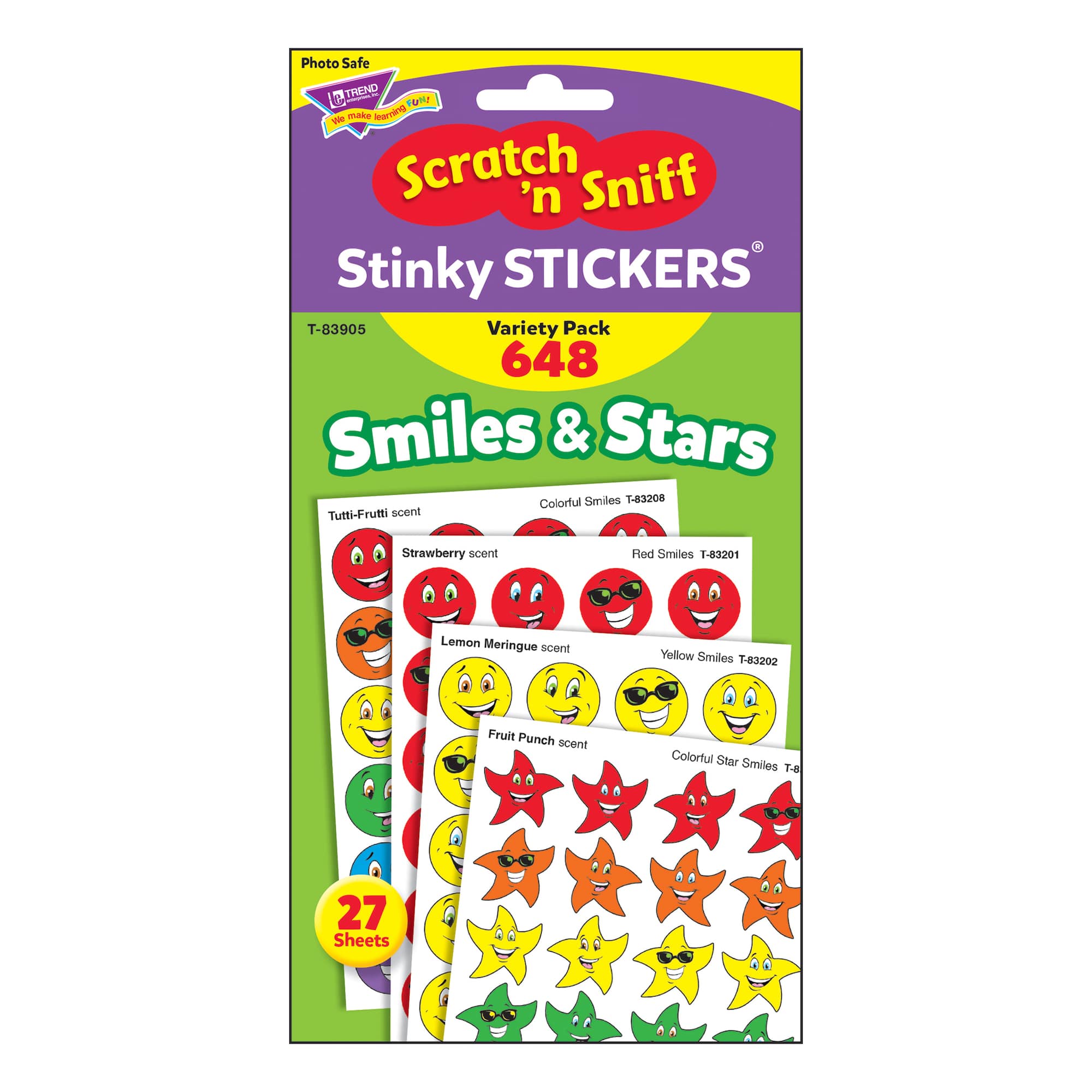 Trend Enterprises® Smiles & Stars Stinky Stickers®, 648 Pack
